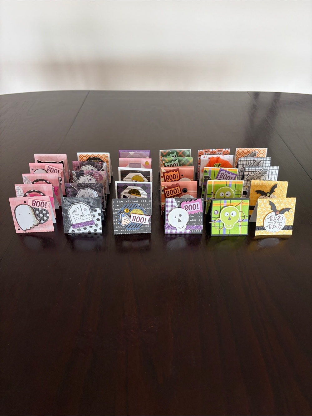 New Handmade Halloween Mini Foldable Surprise Cards - Set of 30, Colorful 2 x 2